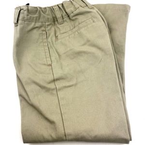 School Unform Pants Size 7 Boys Children Kids Beige Adjustable Waist Pockets